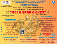 MECHSPARK 2K23 Mechanical Engineering Symposium Poster